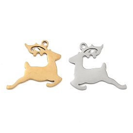 Рождественские 201 подвески из нержавеющей стали, очарование северного оленя, лазерная резка