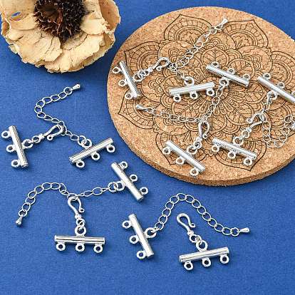 Brass Chain Extender and Lobster Claw Clasps, Necklace Layering Clasps, Lead Free, Cadmium Free and Nickel Free, 47mm, S Hook Clasp: 6x16mm, 1/3 Links: 12x22mm