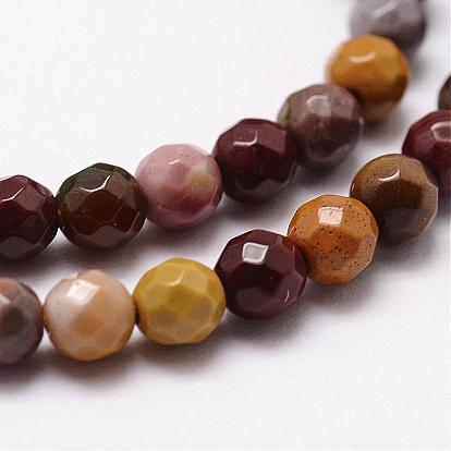 Natural Mookaite Beads Strands, Faceted, Round