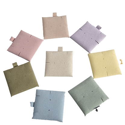 Double-Sided Microfiber Jewelry Insert Card, Square Earrings Necklace Insert Pad, for Envelope Bags