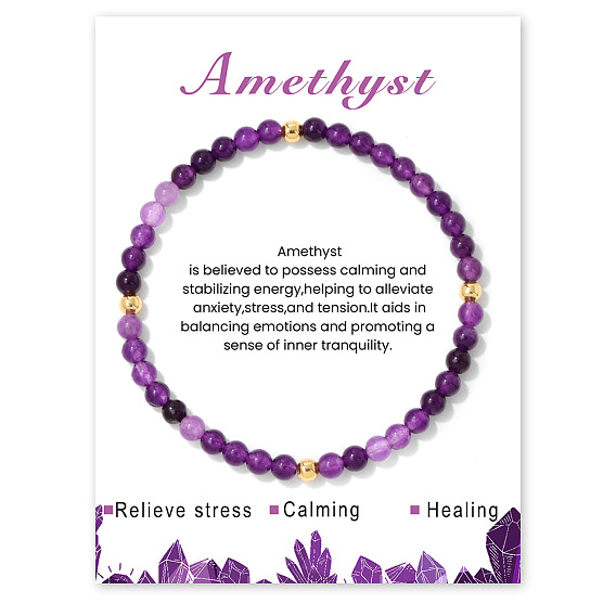 Браслеты из натуральных драгоценных камней и бусин для женщин, без бумажной карты