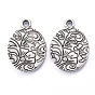 CCB Plastic Pendants, Oval with Flower