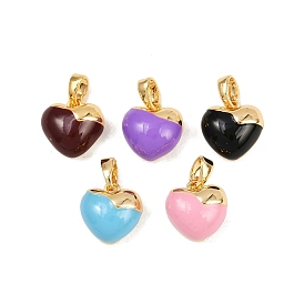 Латунь эмаль прелести, шарма сердца, реальный 18 k позолоченный