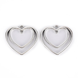 Tibetan Style Alloy Open Back Bezel Link Connectors,  For DIY UV Resin, Epoxy Resin, Pressed Flower Jewelry, Lead Free & Cadmium Free, Heart