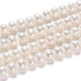 Hilos de perlas de agua dulce cultivadas naturales, rondo