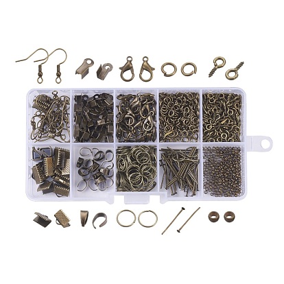 DIY Jewelry Findings, Brass Crimp Beads, Iron Head Pins, Ribbon Ends, Earring Hook, Screw Eye Pin Bail Peg, Snap on Bail, Jump Ring, Zinc Alloy Lobster Claw Clasps
