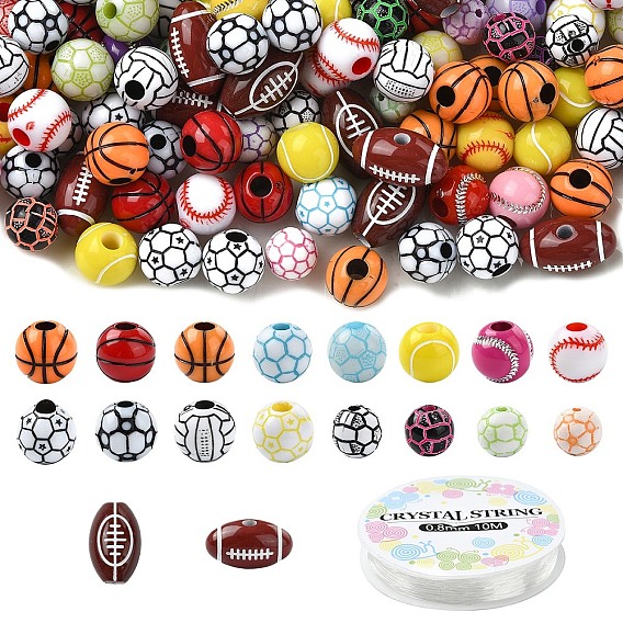 Наборы для самостоятельного изготовления браслетов из акриловых бусин на спортивную тематику