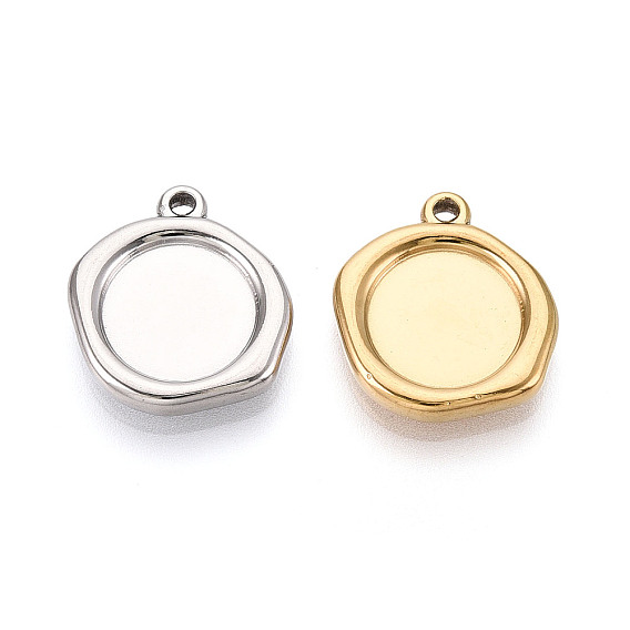 304 Настройки кабошон из нержавеющей стали кулон, ионное покрытие (ip), самородки