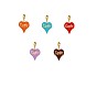 Подвески в форме сердца со словом «любовь» 304 эмалевые подвески из нержавеющей стали, реальный 18 k позолоченный, ионное покрытие (ip)