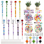 DIY Beaded Garden Stake Kit, include Glass Ball Drawer Knobs, Alloy & Acrylic & Resin & Rhinestone European Beads