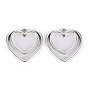 Tibetan Style Alloy Open Back Bezel Link Connectors,  For DIY UV Resin, Epoxy Resin, Pressed Flower Jewelry, Lead Free & Cadmium Free, Heart