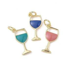 Латунь эмаль подвески, форма бокала, стойки покрытие, долговечный, без свинца и без кадмия, реальный 18 k позолоченный, с целью перехода в кольце