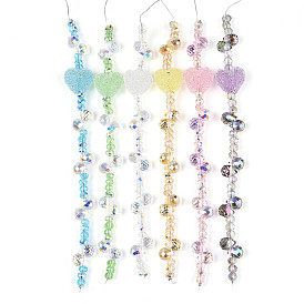 Нити из гальванического стекла и акриловых стразов, разнообразные, для изготовления ювелирных изделий, граненые