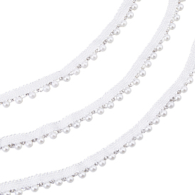 Polyester Lace Trim, with Plastic Ball, for Garment Accessories