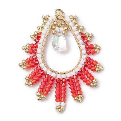 Подвески-слезинки из стекла ручной работы, с соединительным кольцом и 201 соединительными кольцами из нержавеющей стали