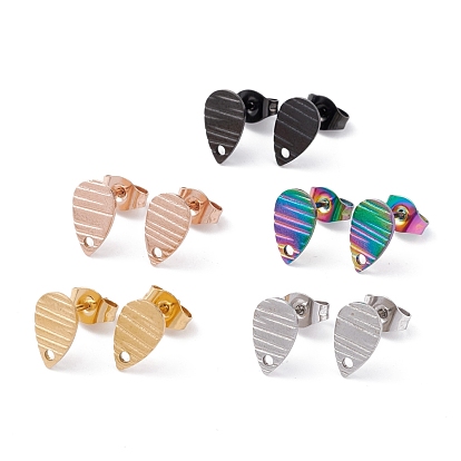 304 Выводы серьги из нержавеющей стали шпилька, текстурированная слеза