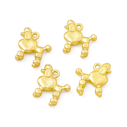 Rack Plating Alloy Pendants, Cadmium Free & Lead Free & Nickle Free, Poodle Dog Charms