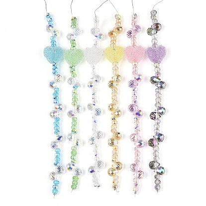 Нити из гальванического стекла и акриловых стразов, разнообразные, для изготовления ювелирных изделий, граненые