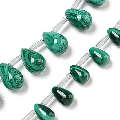 Нити натуральных бусин из малахлита, слеза, Топ пробуренной