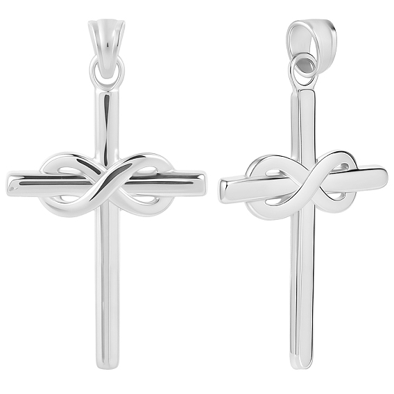 3 шт. 304 подвески из нержавеющей стали, крест с бесконечностью чары, анти-тускнение