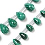Нити натуральных бусин из малахлита, слеза, Топ пробуренной