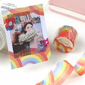 Landscaping Theme Adhesive Paper Decorative Tape, for Card-Making, Scrapbooking, Diary, Planner, Envelope & Notebooks