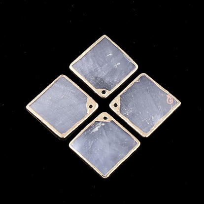 Electroplate Capiz Shell Pendants, Rhombus