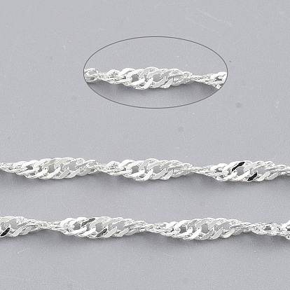 Сингапурские паяные латунные покрытые железом цепи, цепи водных волн, с катушкой