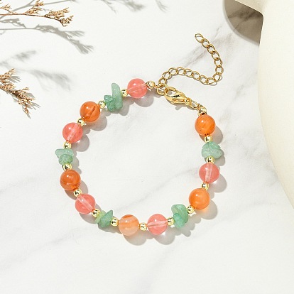 Браслеты для женщин из натуральных смешанных драгоценных камней и немагнитного синтетического гематита., круглые