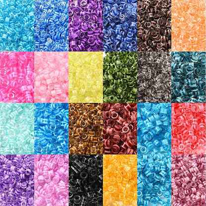 24 цветные стеклянные бусины, цилиндр, внутри цветов