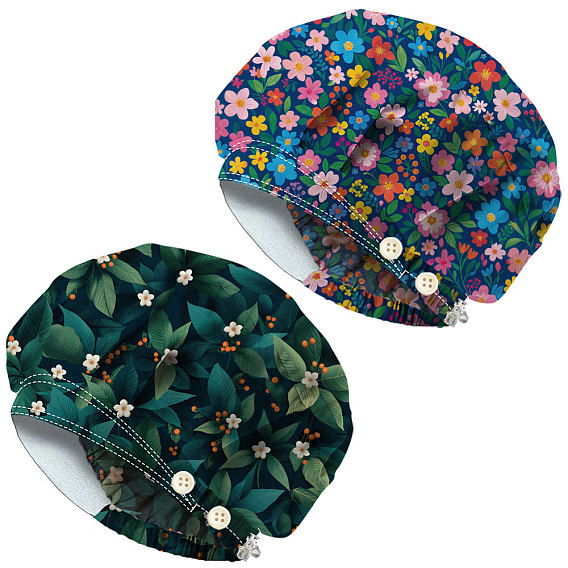 2 шт. 2 стили хлопковые регулируемые набивные шапки с принтом рабочие кепки для женщин и мужчин, с кнопкой