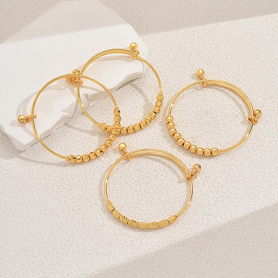 Регулируемые латунные браслеты с подвесками-колокольчиками, браслеты из бисера для женщин