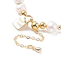 Natural Pearl Beaded Bracelet with Word Good Luck Brass Charm for Women