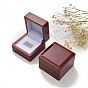 Square Wooden Ring Storage Boxes, Jewelry Gift Case with White Velvet for Ring