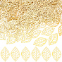 200Pcs Iron Filigree Hollow Pendants, Leaf