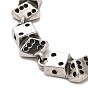 304 Stainless Steel Dice Link Chain Bracelets