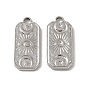 Vacuum Plating 201 Stainless Steel Charms, Rectangle with Moon & Star & Eye Charm