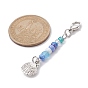 Marine Theme Alloy Pendant Decorations, with Glass Seed Beads and Alloy Swivel Lobster Claw Clasps, Shell/Starfish/Tortoise