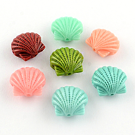 Dyed Synthetical Coral Beads, Shell, 14~15x16x8mm, Hole: 1.5mm