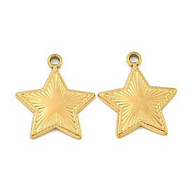 Ion Plating(IP) 304 Stainless Steel Pendants, Star Charm