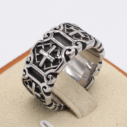 Titanium Steel Finger Ring, Cross
