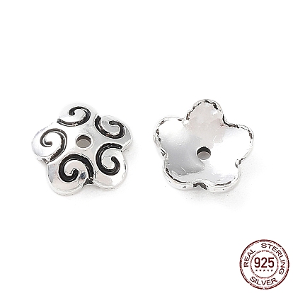 925 Sterling Silver Bead Caps, Flower