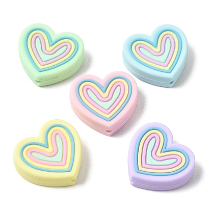 3D Silicone Beads, Focal Beads, Multilayer Heart