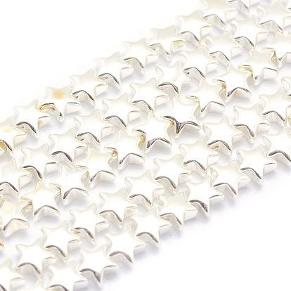 Electroplate Non-magnetic Synthetic Hematite Beads Strands, Grade AA, Long-Lasting Plated, Star