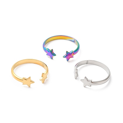 304 открытая манжета с двойной звездой из нержавеющей стали для женщин