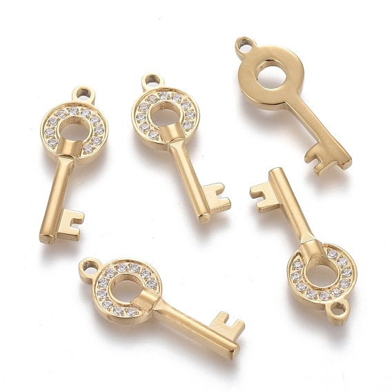 316 хирургические подвески из нержавеющей стали с микропаве из прозрачного кубического циркония, ключ