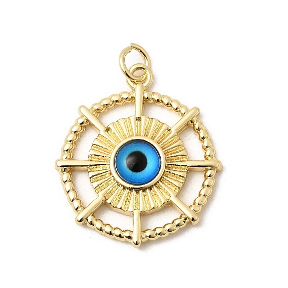 Подвески латуни cmолы, шлем с подвеской в виде глаза, долговечный, стойки покрытие, без свинца и без кадмия