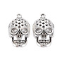 Alloy Pendant Rhinestone Settings, Cadmium Free & Lead Free, Skull