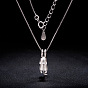 SHEGRACE Cute Design 925 Sterling Silver Kitten Pendant Necklace, 16 inch