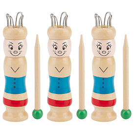 Machine à tricoter avec corde en bois, jouets pour enfants, poupée, barre de couleur aléatoire